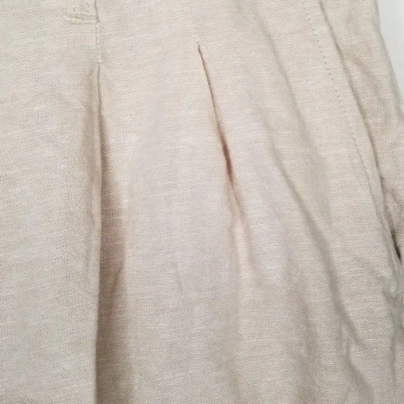 Gap Linen Shorts High Rise Pleated Khaki Beige Women's size 18 - Picture 4 of 6